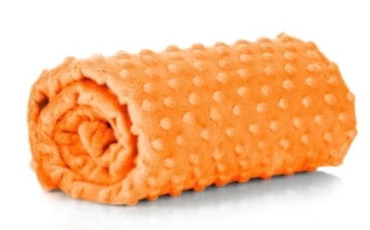 Minky à pois Nectarine EN STOCK