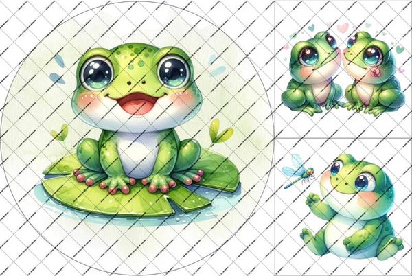 Panneau tapis rond + coussin Jasper la grenouille