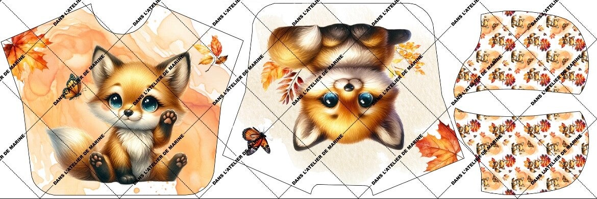 Panneau poncho de bain Maple Fox