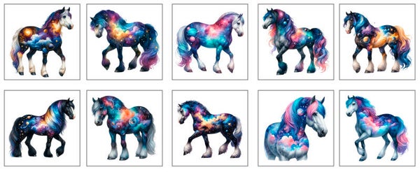 Panneau lingette chevaux galaxie EN STOCK