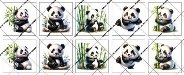 Panneau lingette Joyeux Panda EN STOCK