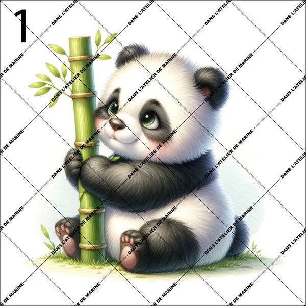 Panneau coussin Joyeux Panda EN STOCK
