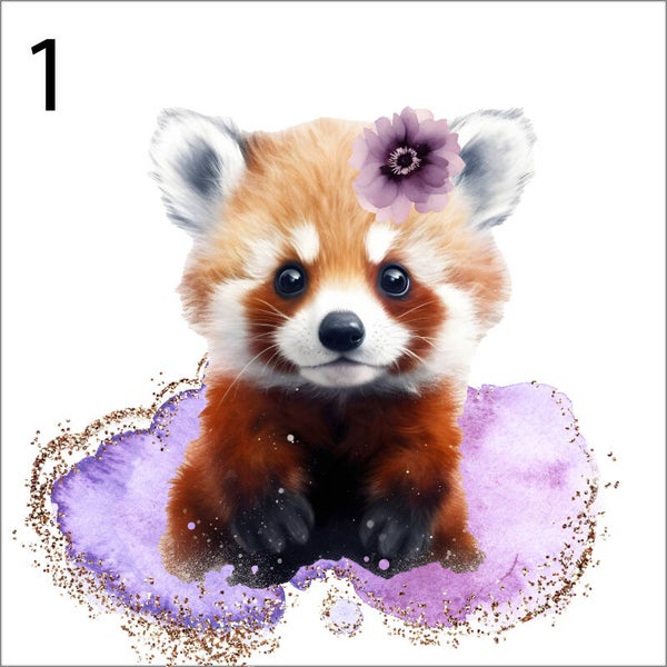 Panneau coussin Panda Roux Fleuris EN STOCK