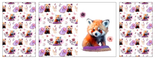 Panneau protège carnet de santé Panda Roux Fleuris EN STOCK
