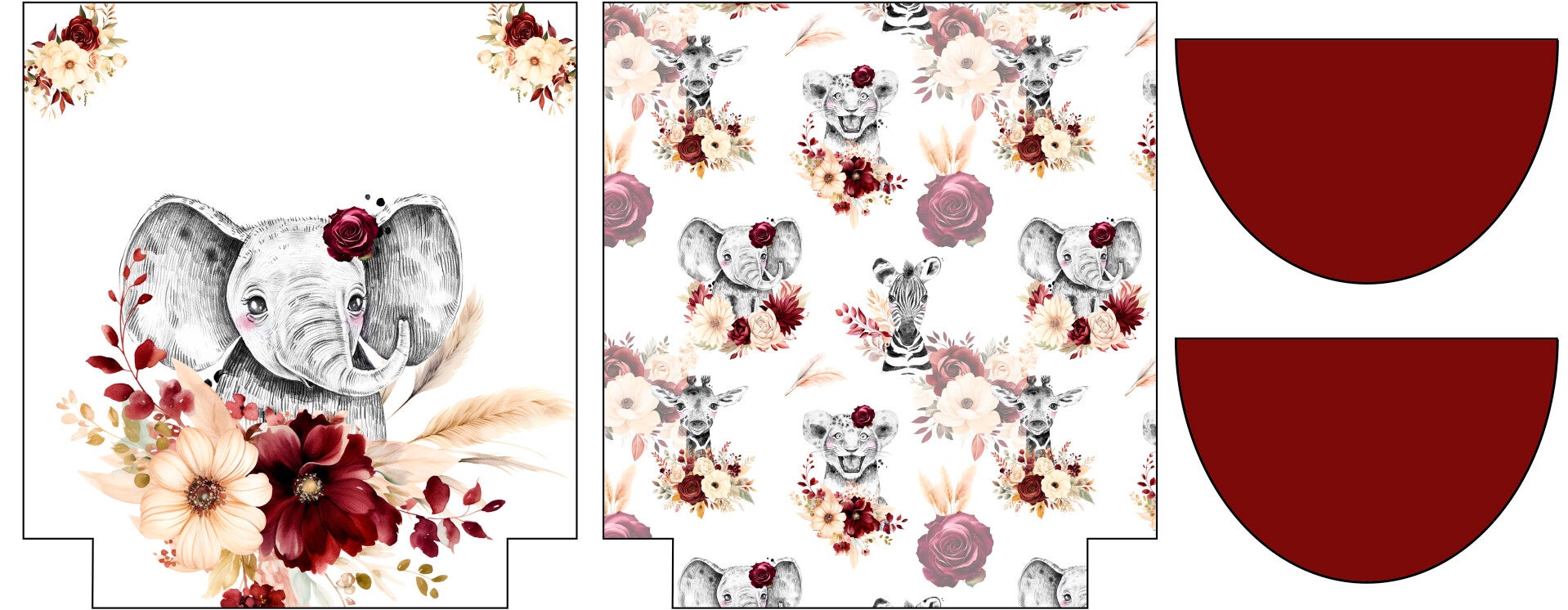 Kit sac maternelle Savannah Burgundy