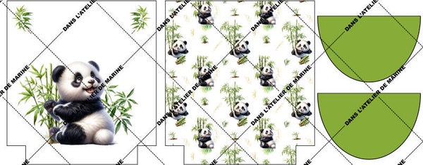 Panneau sac maternelle Joyeux Panda EN STOCK