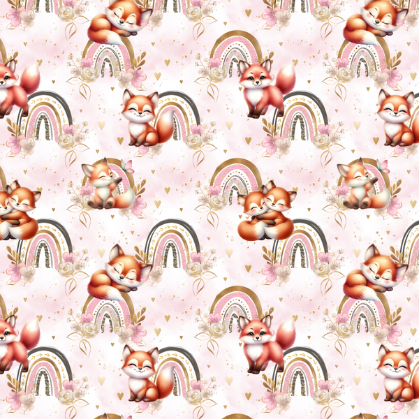 Renard arc en ciel rose - motif numérique répétable