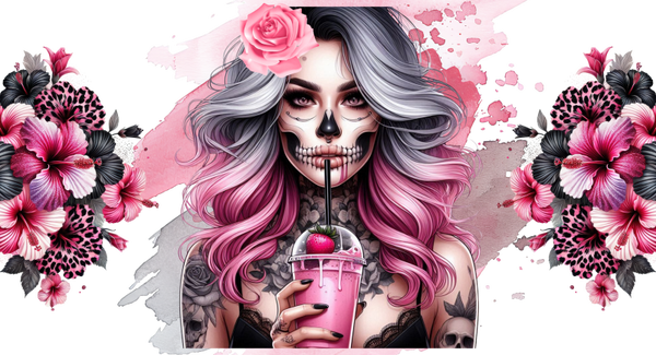 Motif numérique - Femme skull pour mug