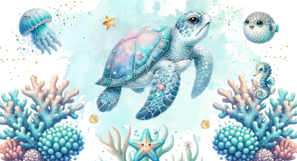 Motif numérique - Tortue bleu pour mug