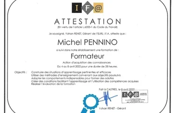Attestation de formation formateur à Castre