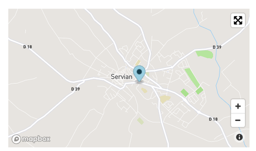 carte google map de Servian Hérault