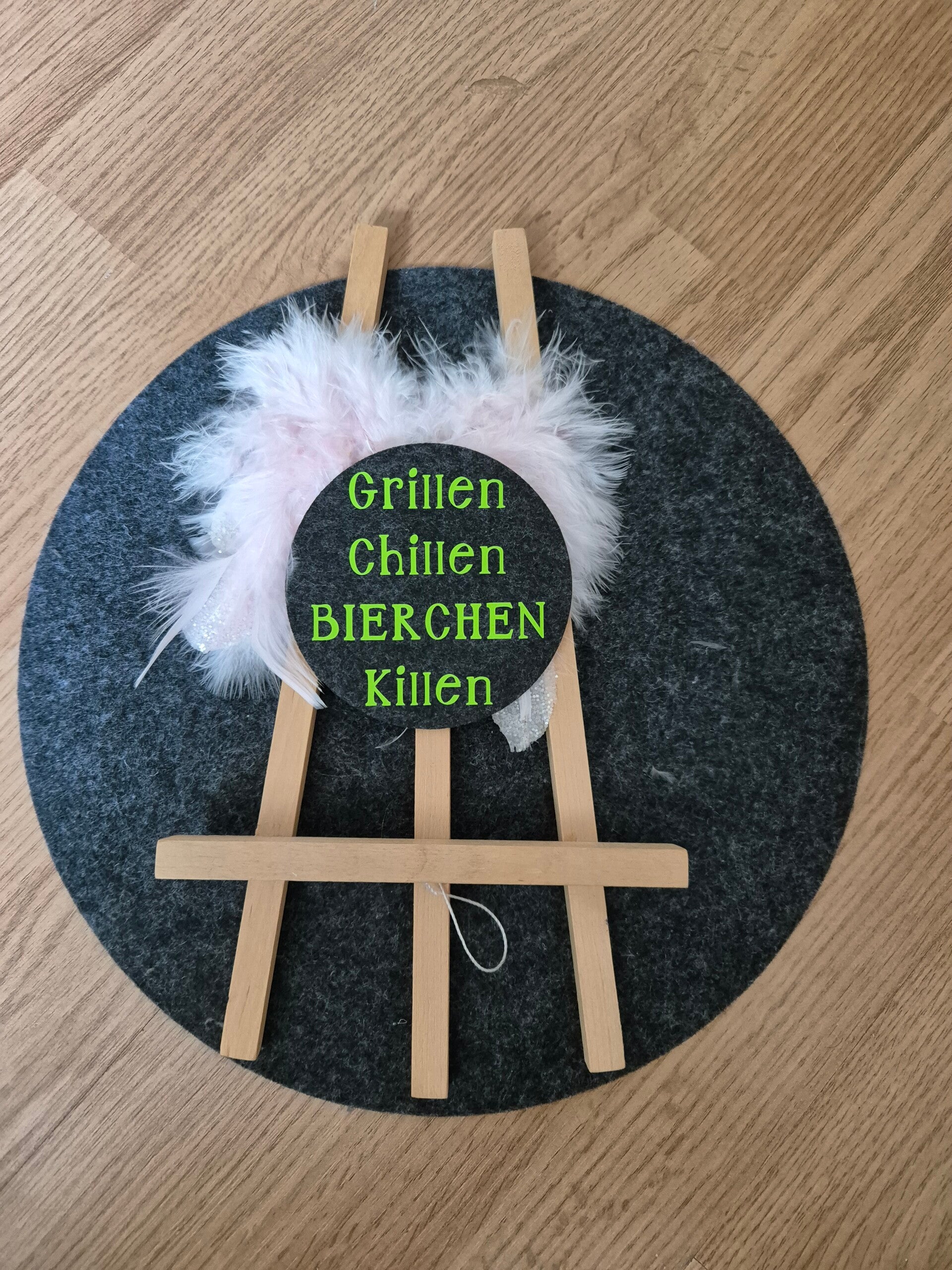 Filzuntersetzer Grillen