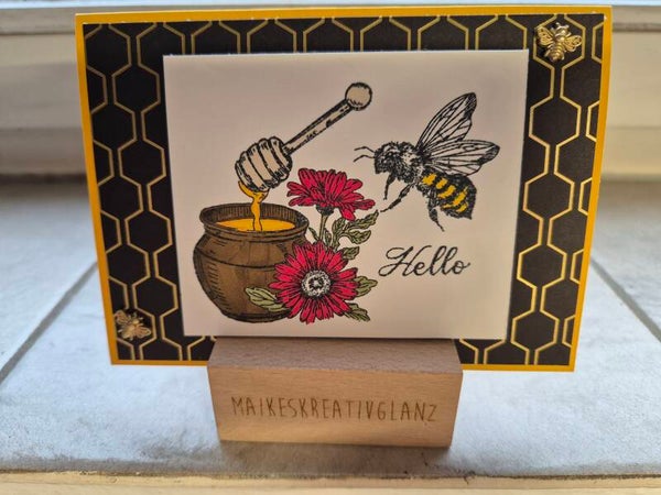 Grußkarte Honig Biene