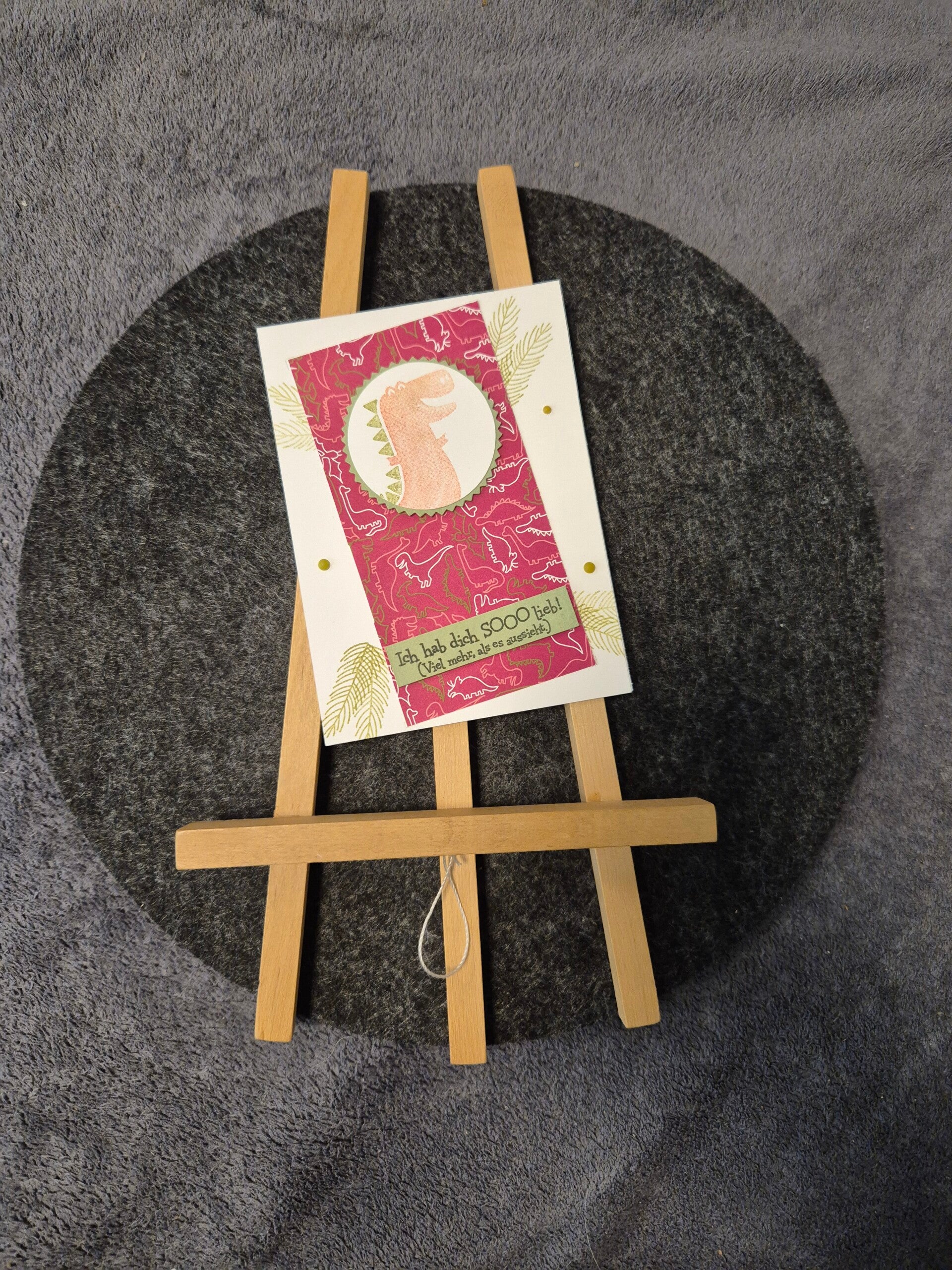 Grußkarte Dino Mädchen