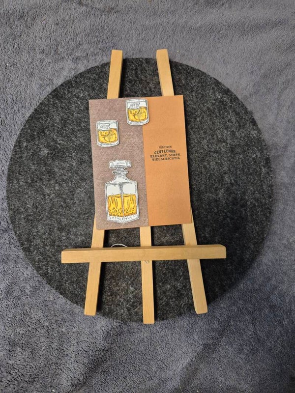 Grußkarte Whisky  braun
