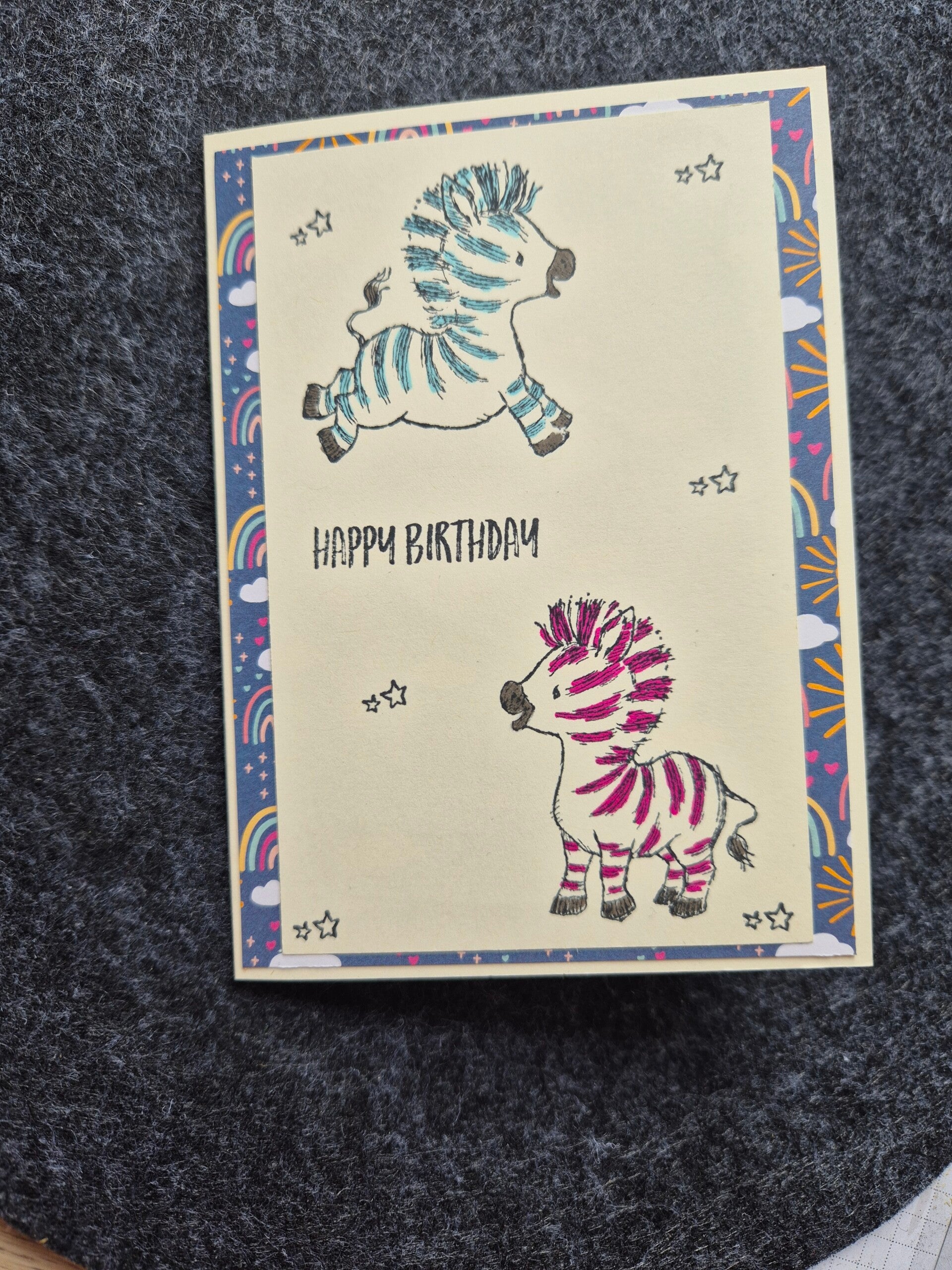 Geburtstagskarte Zebras
