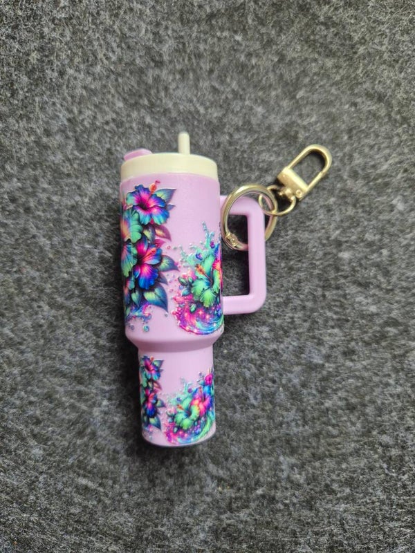 Mini Tumbler Schlüsselanhänger Flower