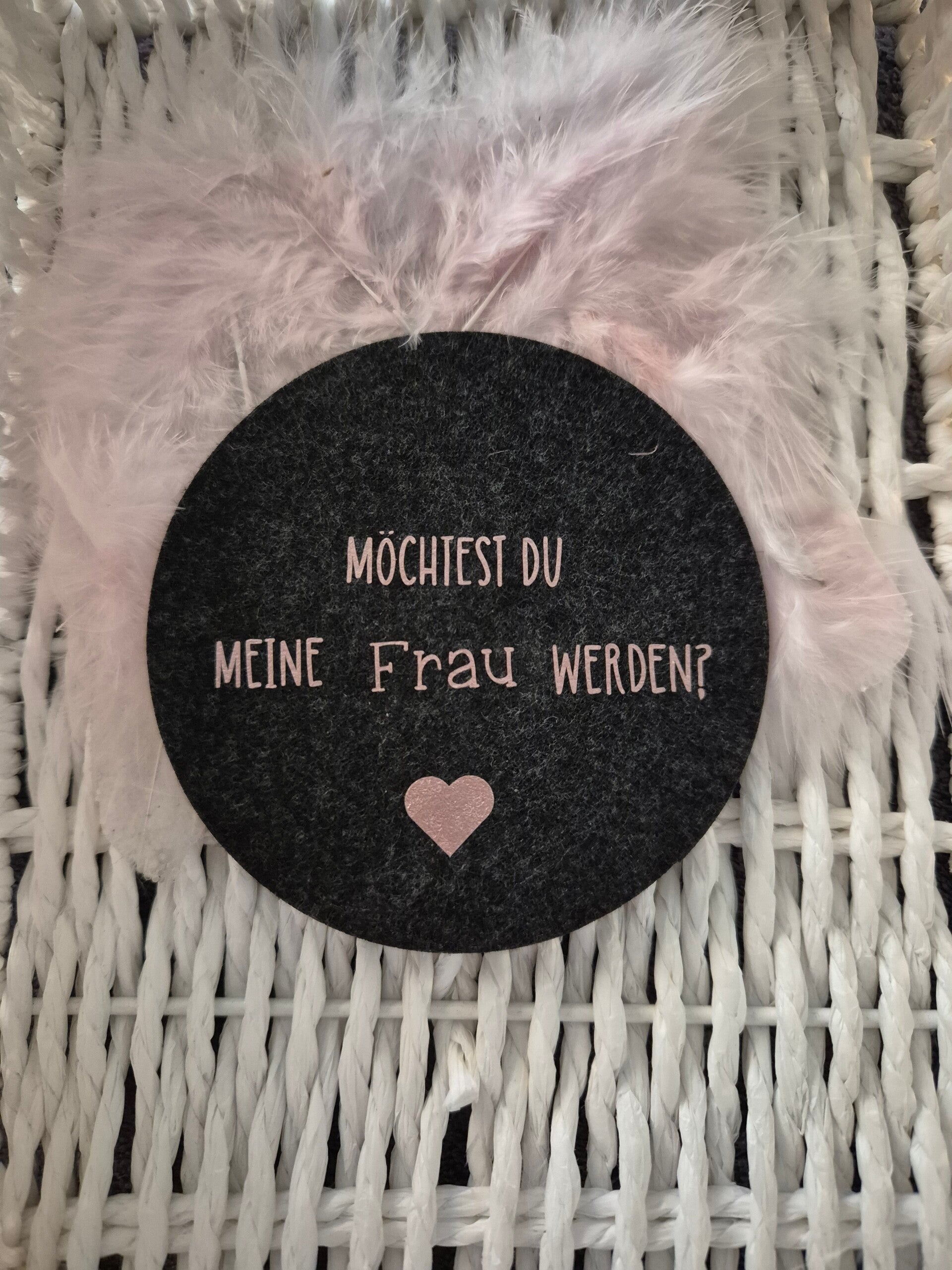Filzuntersetzer Verlobung