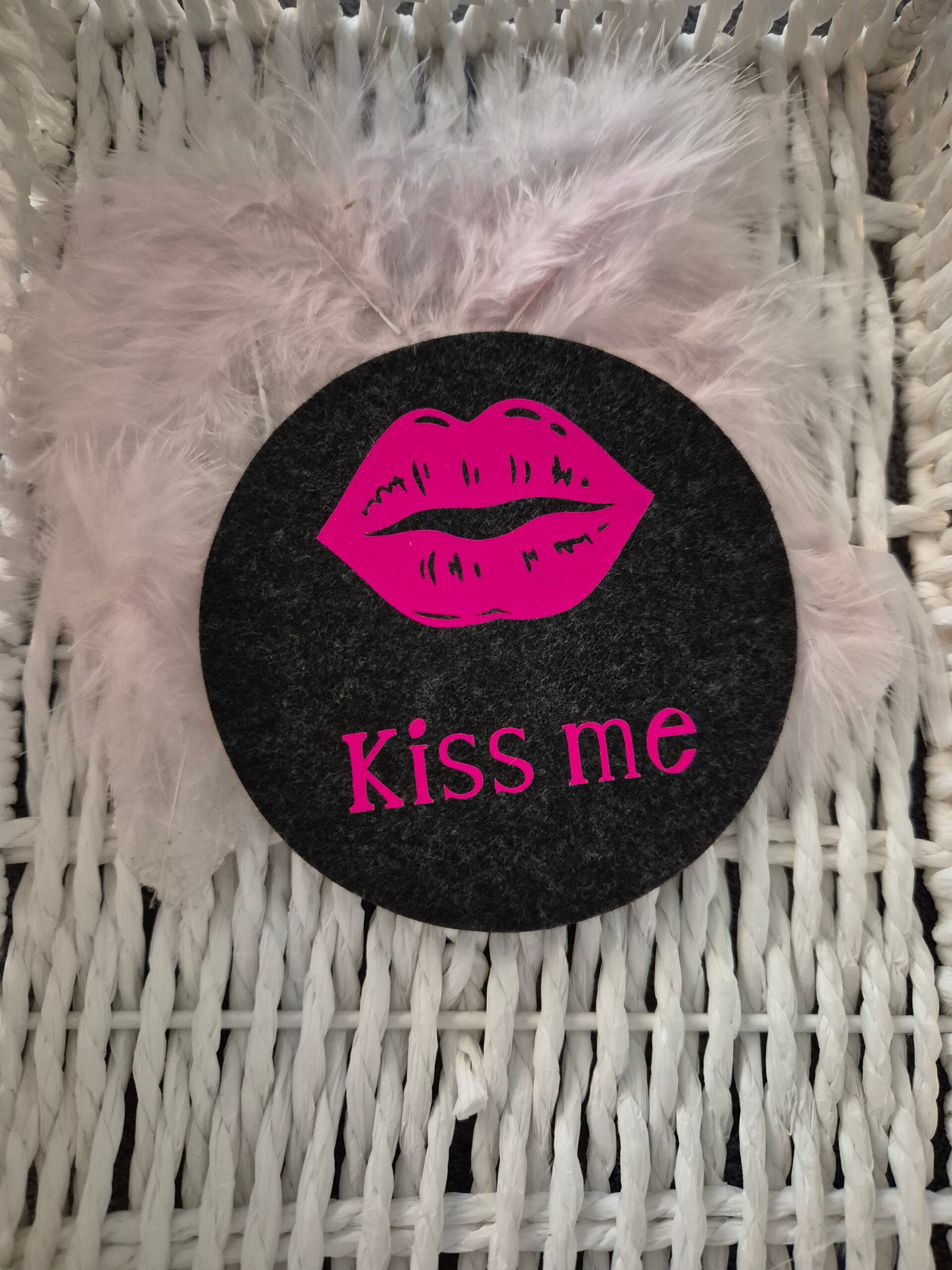 Filzuntersetzer Kiss Me