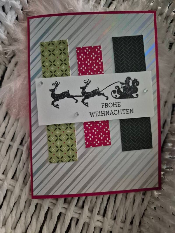 Weihnachtskarte Schlitten