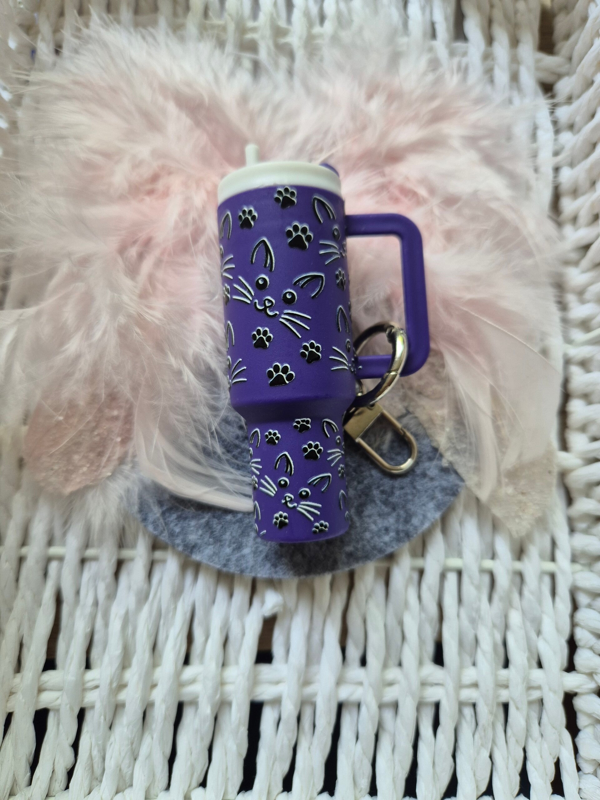 Schlüsselanhänger mini Tumbler Katzen Gesicht