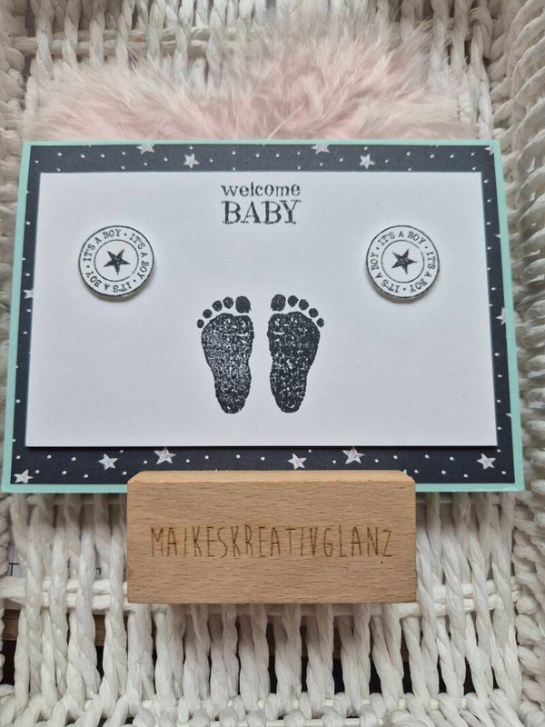 Grußkarte zur Geburt Baby Füße