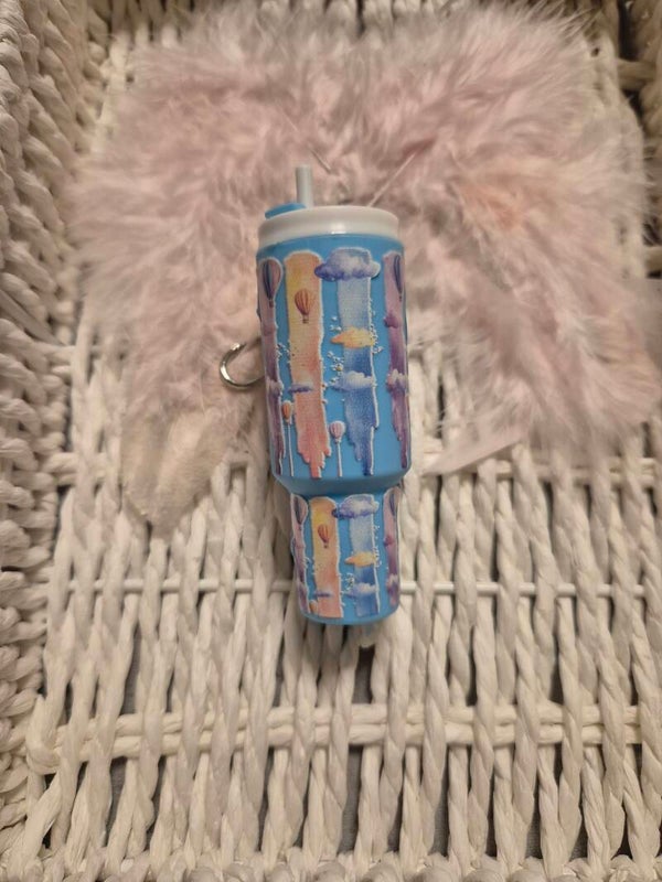 Mini Tumbler Schlüsselanhänger Pastellfarben Heißluftballon