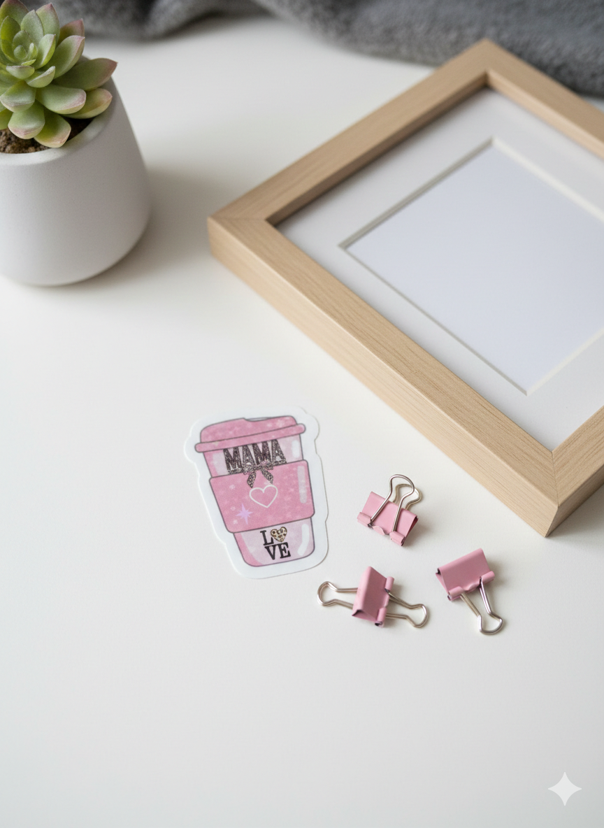 Sticker Becher Mama coffee to go