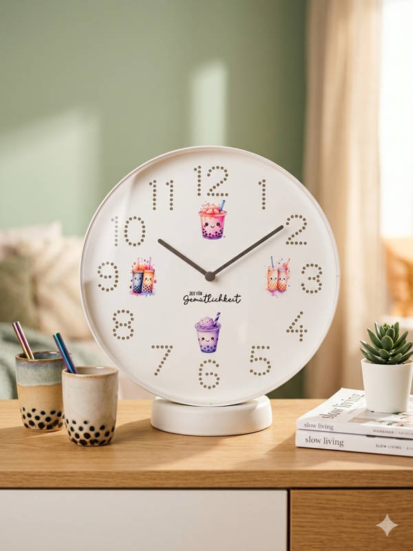 Wanduhr Bubble Tea