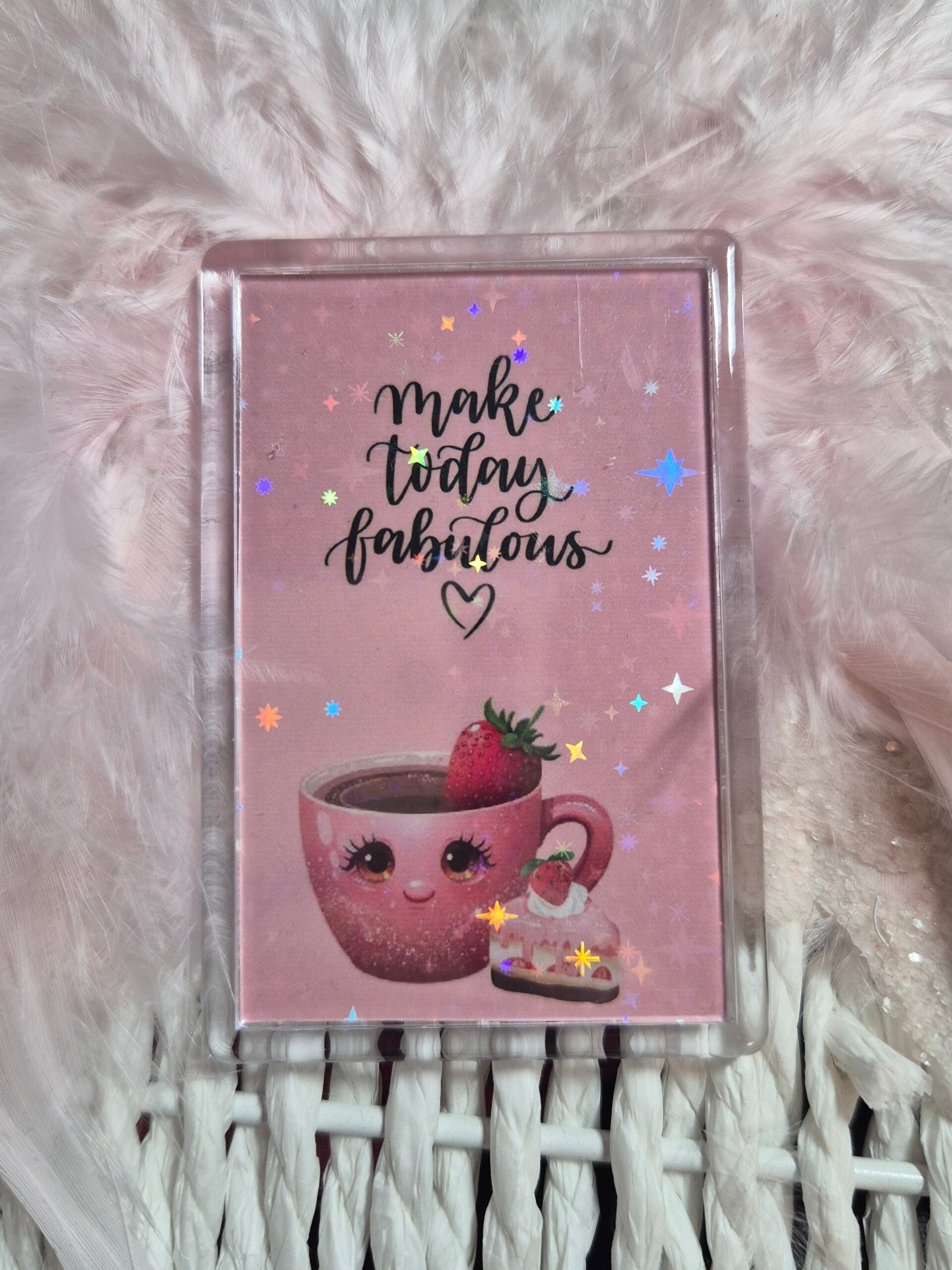 Kühlschrank Magnet rosa Tasse