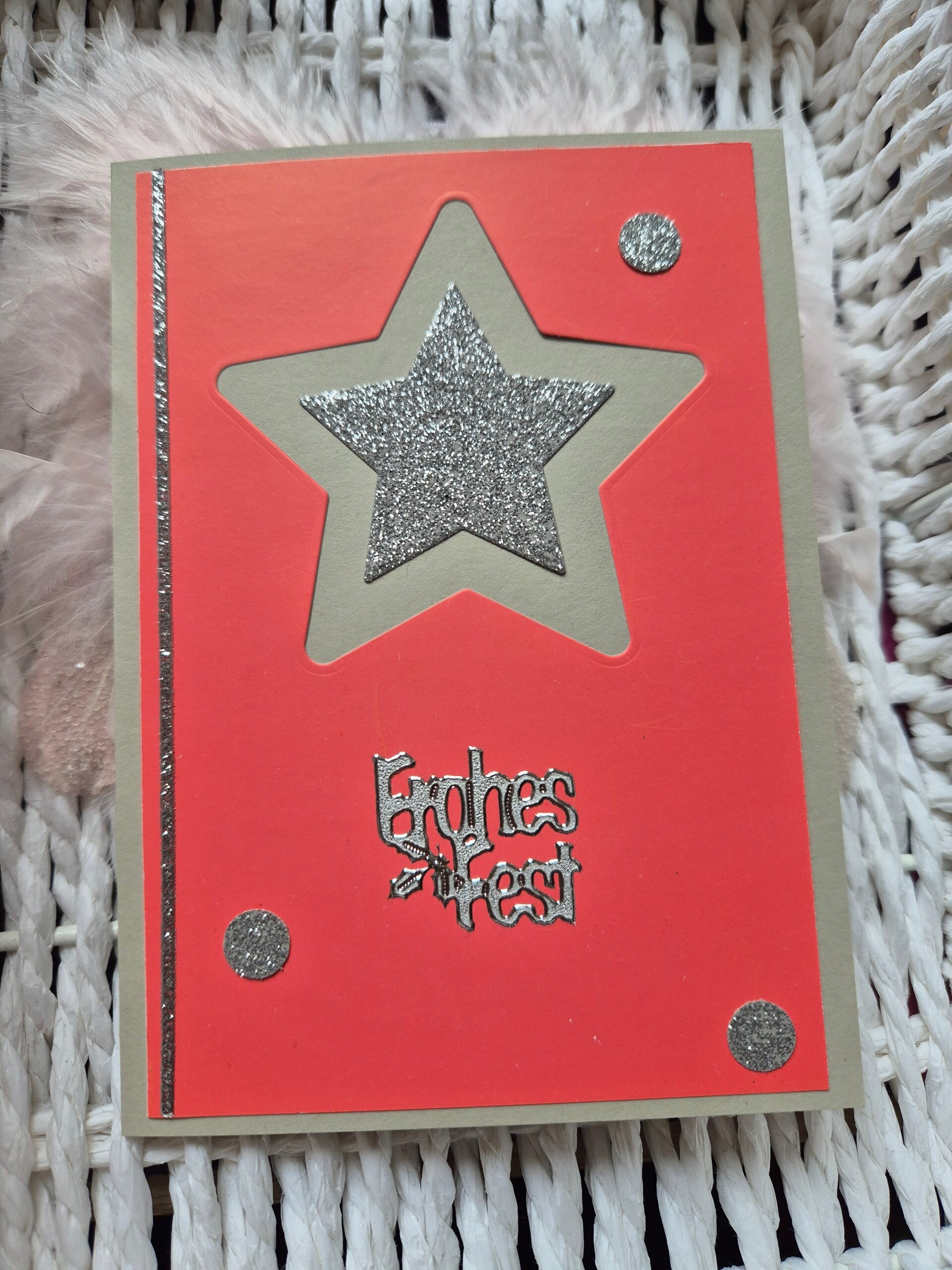 Weihnachtskarte Neon Stern