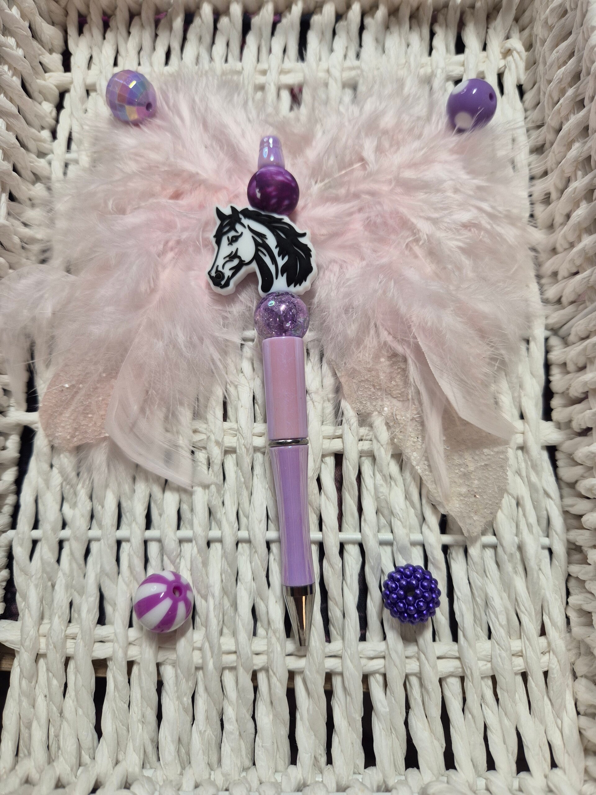 Kugelschreiber pferdekopf weiß