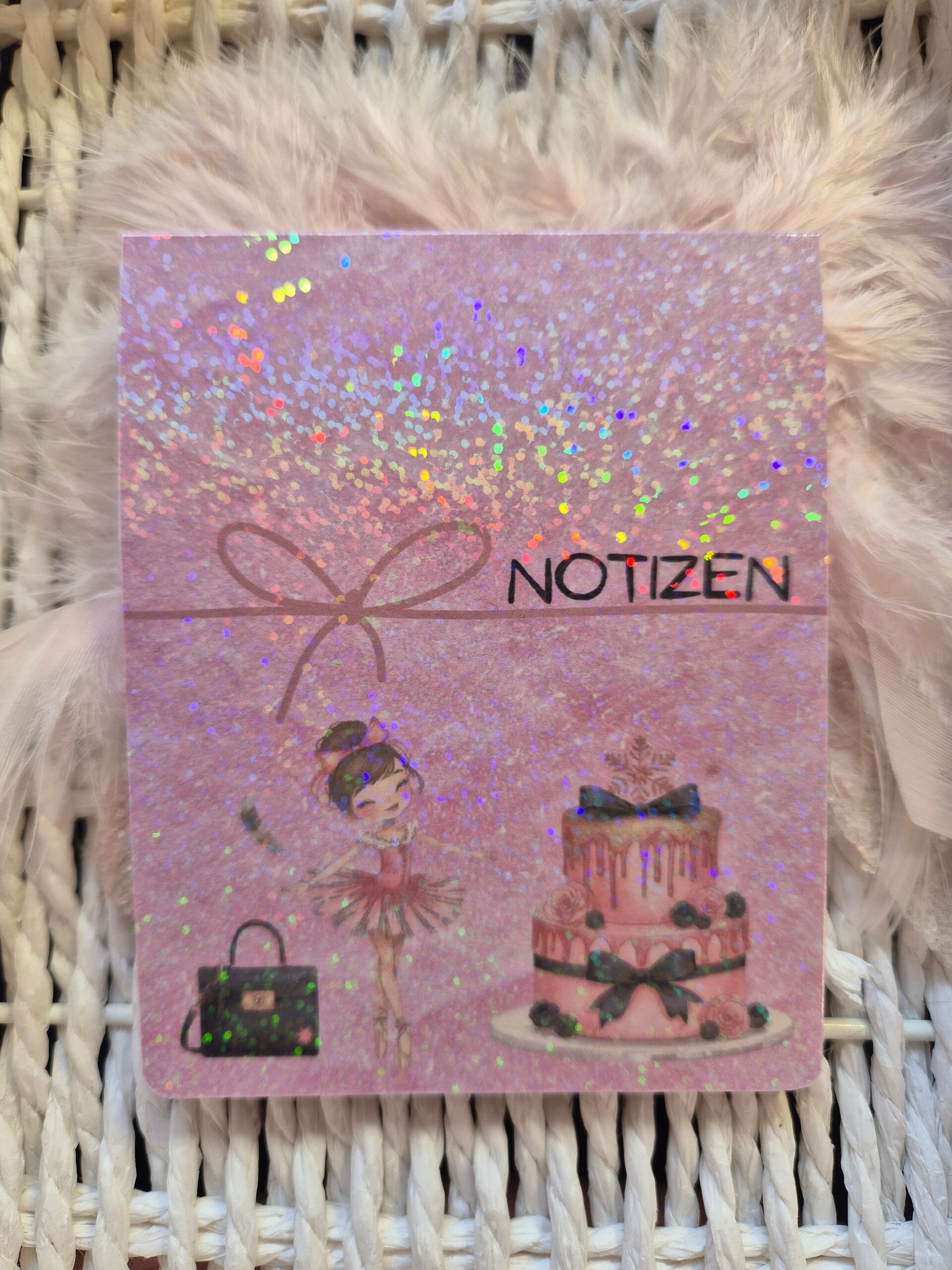 Notizzettel Block Ballerina mit Torte