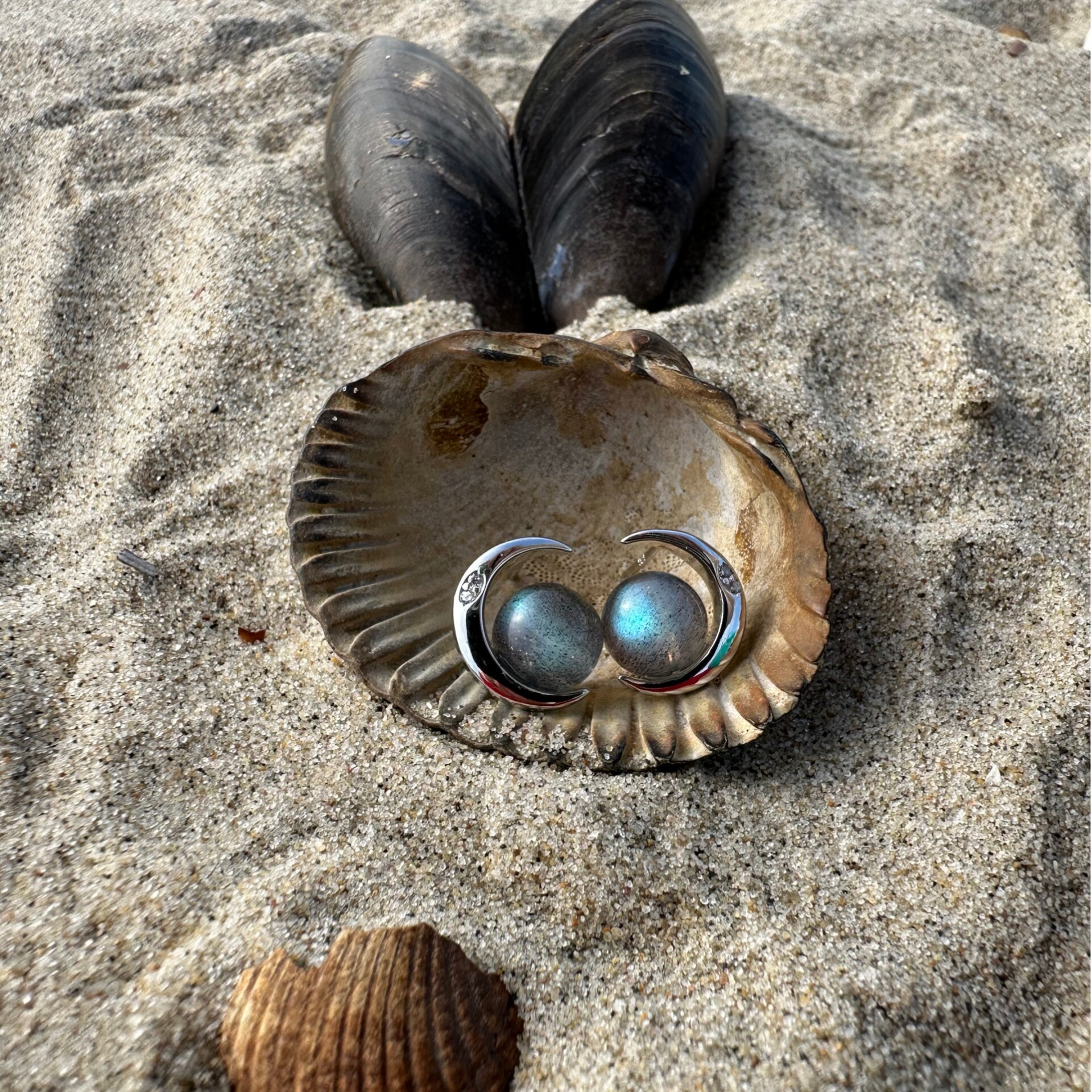 Labradoriet oorbellen