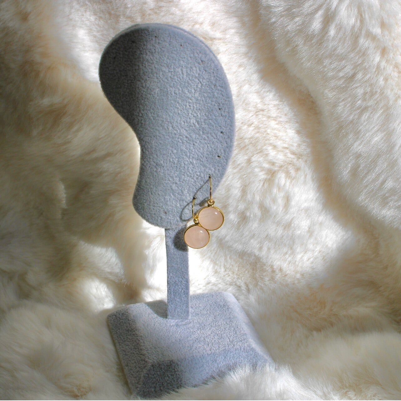 Rozenkwarts oorbellen