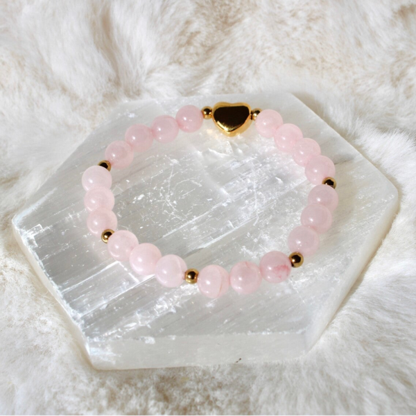 Rozenkwarts kogelarmband