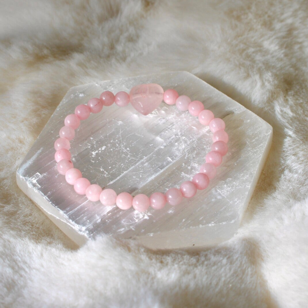 Rozenkwarts kogelarmband