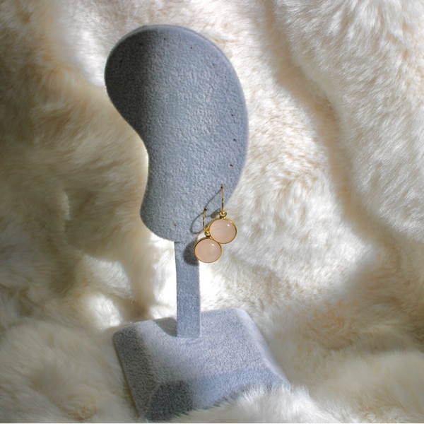 Rozenkwarts oorbellen