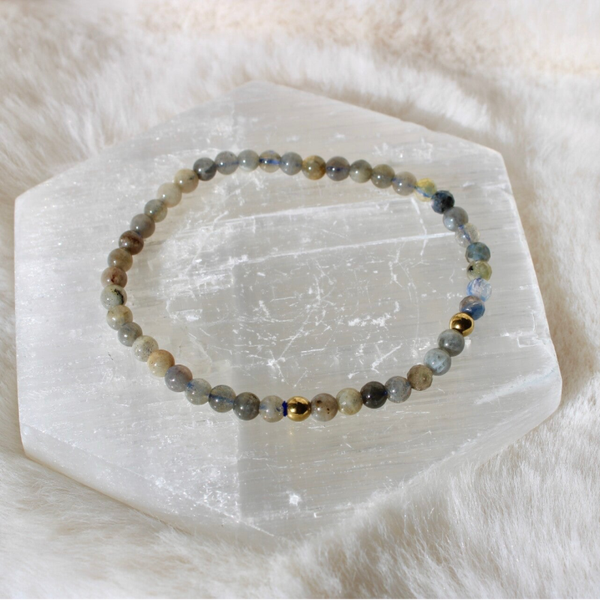 Labradoriet en Kyaniet armband