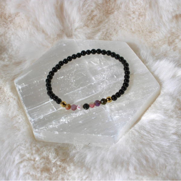Onyx en Tourmalijn armband
