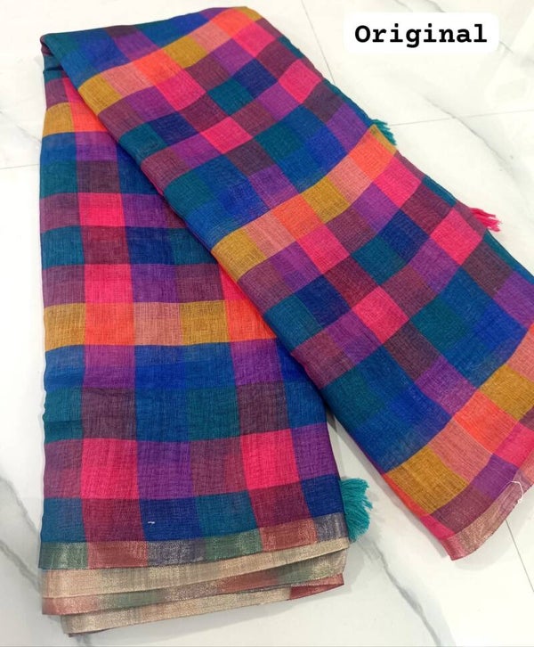 Madras Check Saree SL2605014
