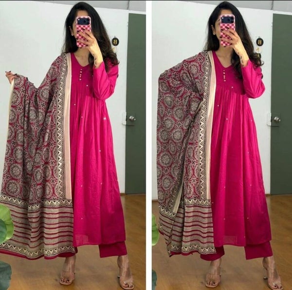 RANI PINK  A line kurti