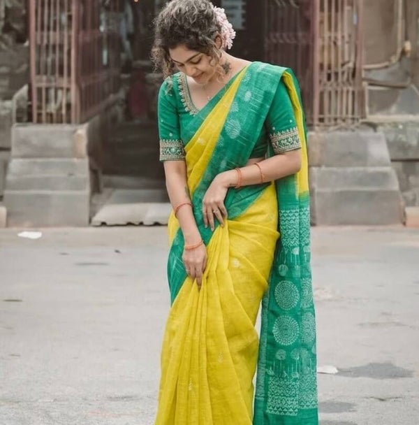 Primium Linen  Cotton Saree SLN39