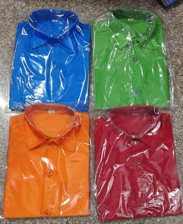 Kids Shirt Half Sleev Pain Semi Silk. Age 5-7
