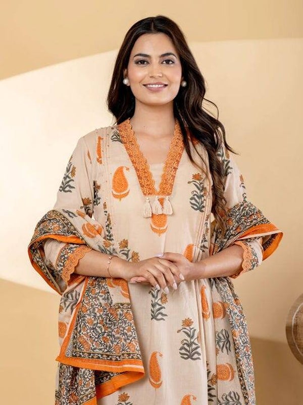 V Neckline Kurthi palzzo and shawl 3 Pcs