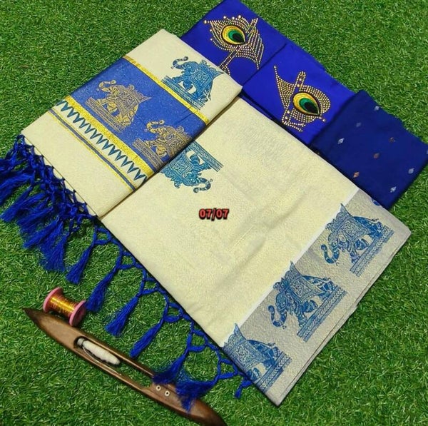 Elephant  Tissue Saree