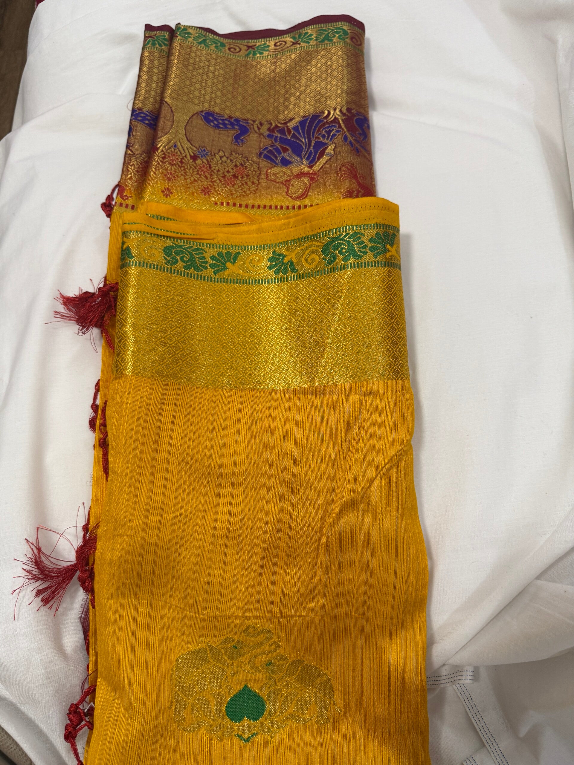 Kanchipuram  patten Richu jeri Pallu Saree