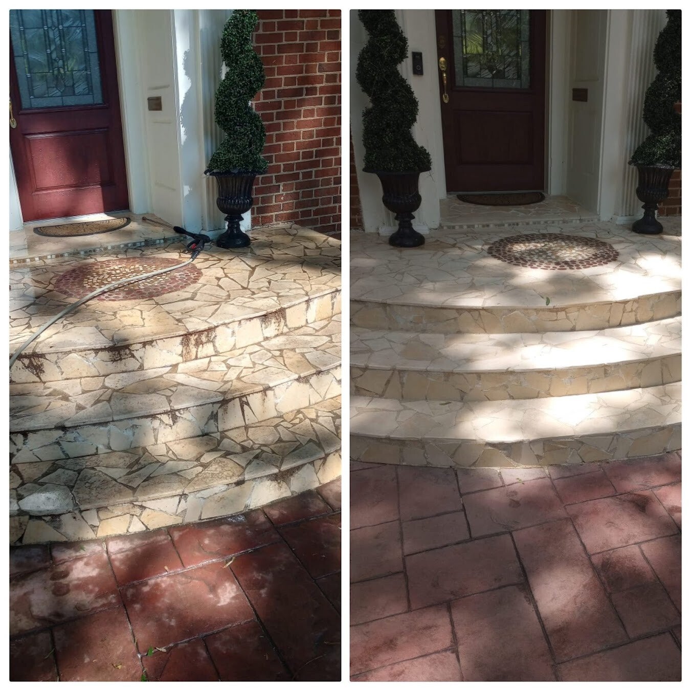 Professional patio pressure washing before and after results in Chesterfield, VA