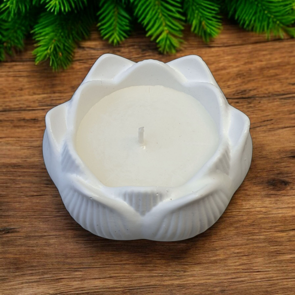 Håndlavet økologisk soyalys i lotus stage, Orange grove