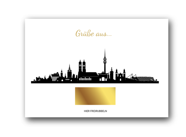 München Rubbelkarte / Postkarte A6
